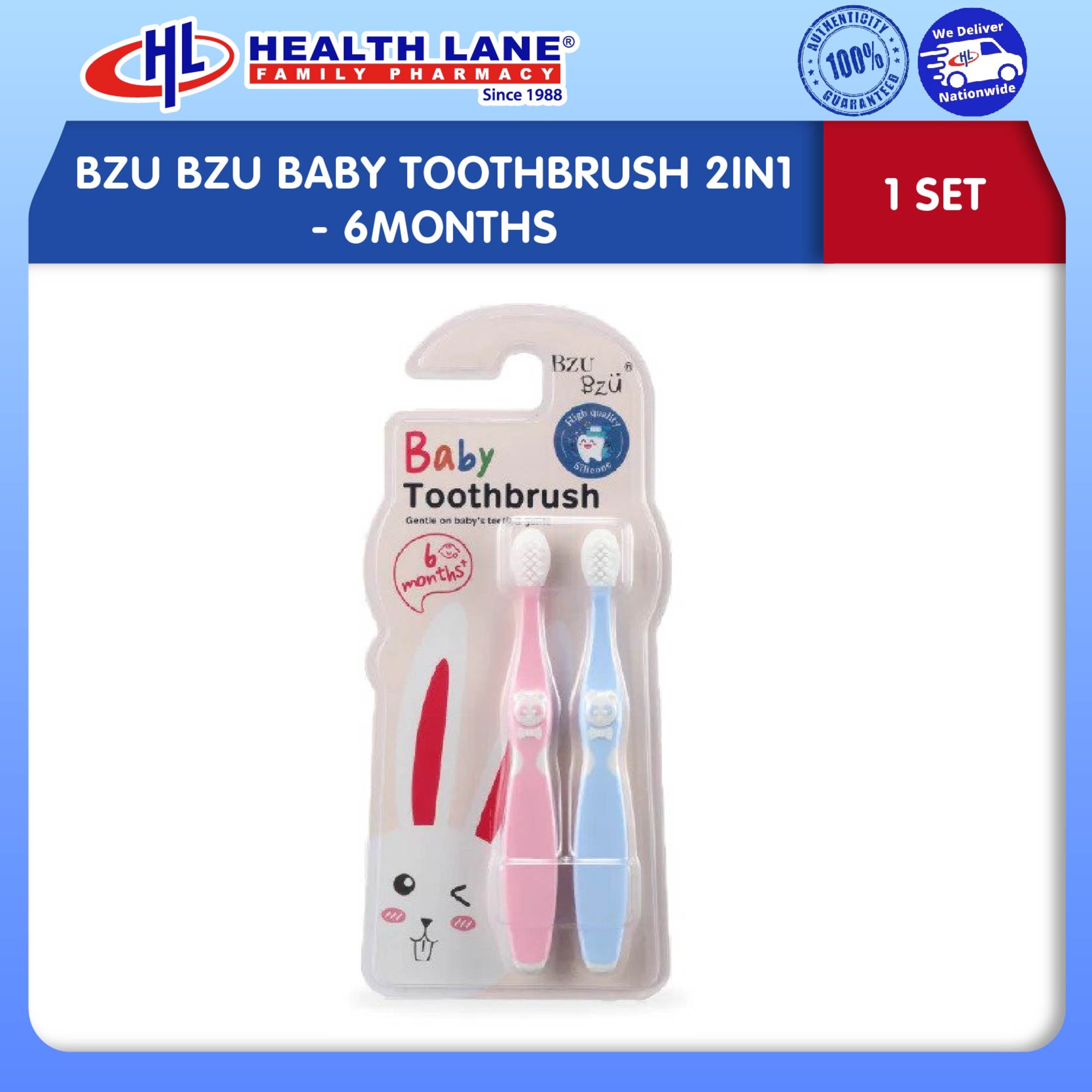 BZU BZU BABY TOOTHBRUSH 2IN1 - 6MONTHS